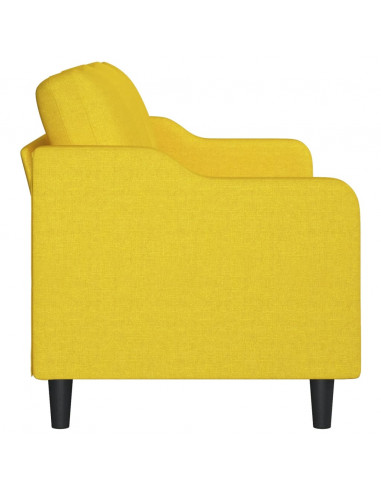 Divano a 3 Posti Giallo Chiaro 180 cm in Tessuto