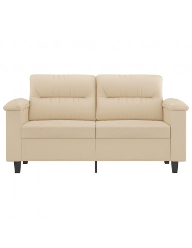 Divano a 2 Posti Crema 120 cm in Tessuto Microfibra
