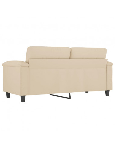 Divano a 2 Posti Crema 140 cm in Tessuto Microfibra