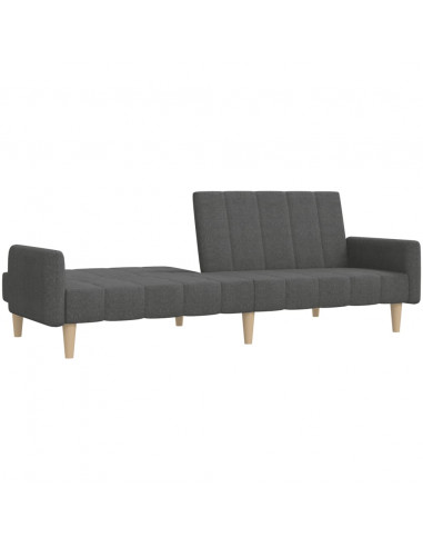 Divano Letto a 2 Posti Grigio Scuro in Tessuto