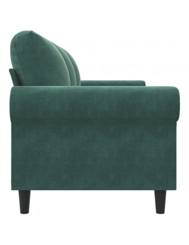 Divano a 3 Posti Verde Scuro 180 cm in Velluto