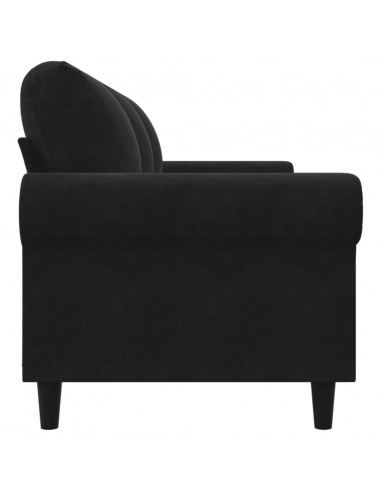 Divano a 3 Posti Nero 180 cm in Velluto