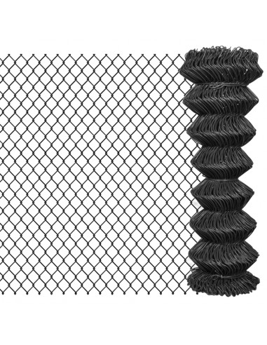 Recinzione in Rete in Acciaio 15x1,25 m Grigio