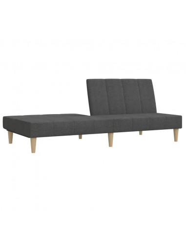 Divano Letto a 2 Posti Grigio Scuro in Tessuto