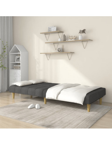 Divano Letto a 2 Posti Grigio Scuro in Tessuto