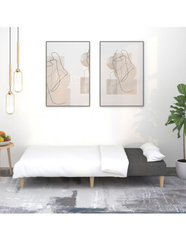 Divano Letto a 2 Posti Grigio Chiaro in Tessuto