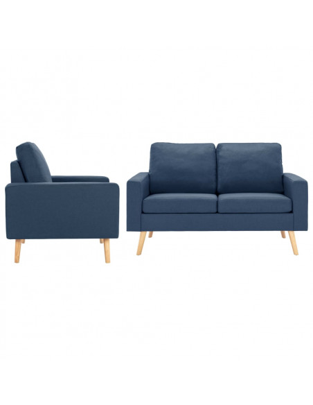 Set Divani 2 pz in Tessuto Blu
