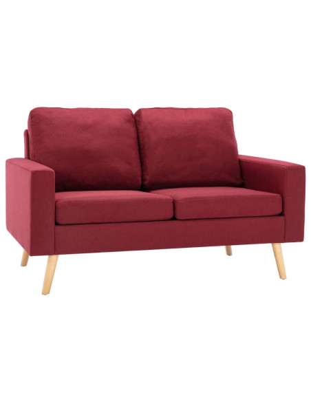 Set Divani 2 pz in Tessuto Rosso Vino