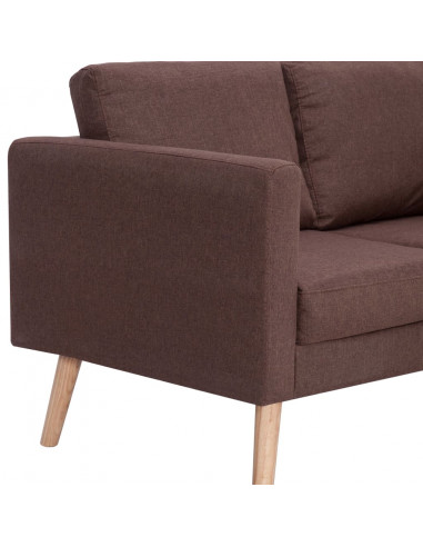 Set Divani 2 pz in Tessuto Marrone