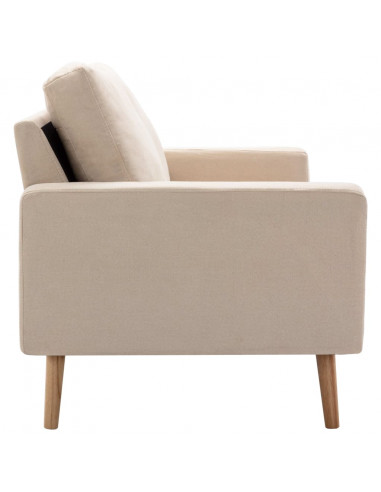 Divano a 2 Posti Crema in Tessuto