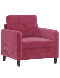 Poltrona Rosso Vino 60 cm Velluto 2