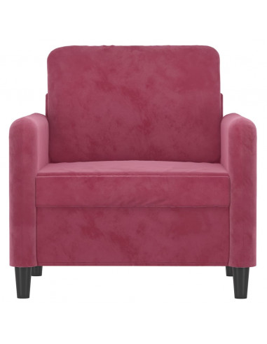 Poltrona Rosso Vino 60 cm Velluto