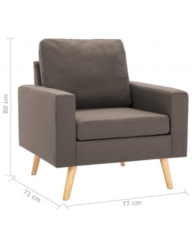 Set Divano 2 pz in Tessuto Tortora