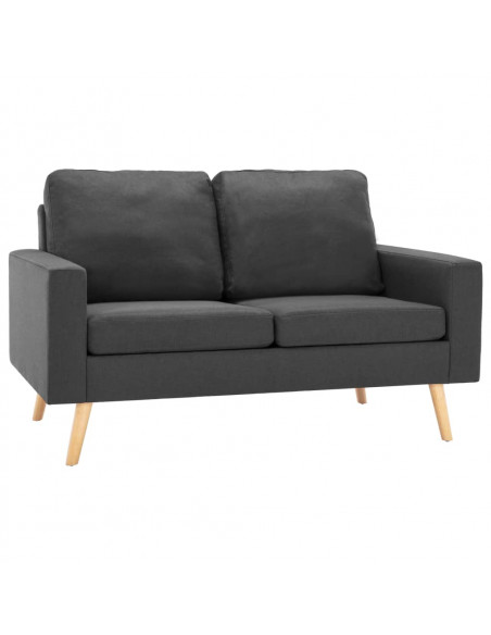 Set di Divani 2 pz in Tessuto Grigio Scuro