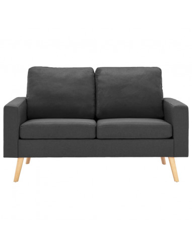 Set di Divani 2 pz in Tessuto Grigio Scuro
