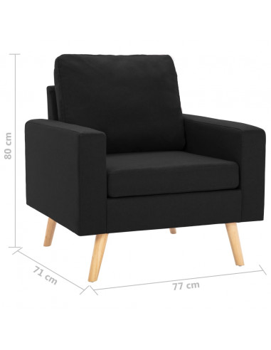 Set Divani 2 pz in Tessuto Nero