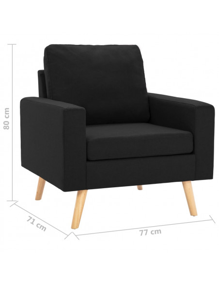 Set Divani 2 pz in Tessuto Nero