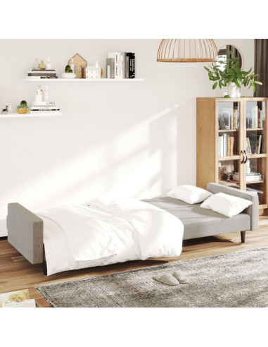 Divano Letto a 2 Posti Grigio Chiaro in Velluto