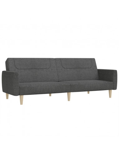 Divano Letto a 2 Posti Grigio Scuro in Tessuto
