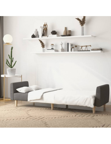 Divano Letto a 2 Posti Grigio Scuro in Tessuto