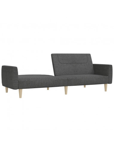 Divano Letto a 2 Posti Grigio Scuro in Tessuto
