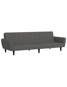 Divano Letto a 2 Posti Grigio Scuro in Velluto 2