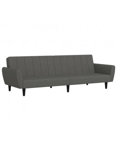 Divano Letto a 2 Posti Grigio Scuro in Velluto