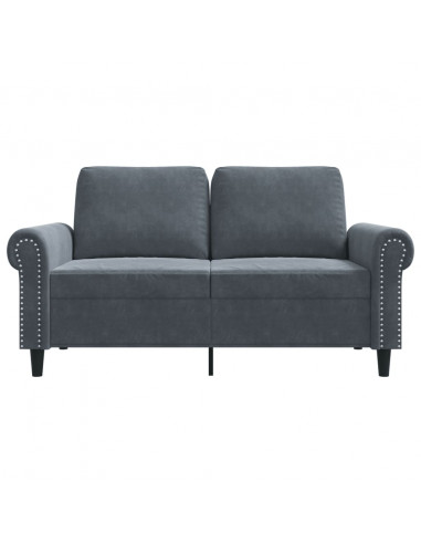 Divano a 2 Posti grigio scuro 120 cm in Velluto