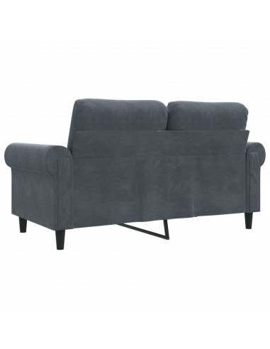 Divano a 2 Posti grigio scuro 120 cm in Velluto