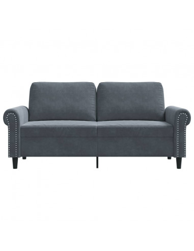 Divano a 2 Posti grigio scuro140 cm in Velluto