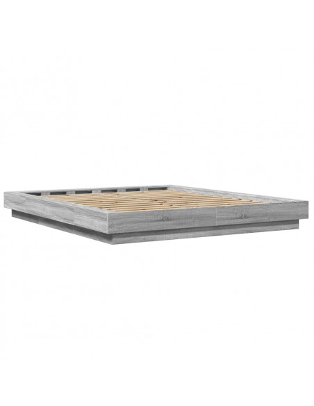 Giroletto Luci LED Grigio Sonoma 150x200 cm Legno Multistrato
