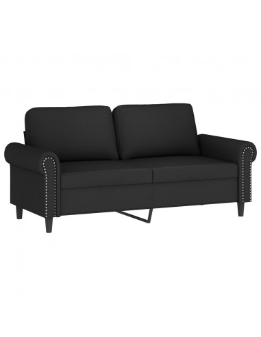 Set di Divani 2 pz con Cuscini Nero in Velluto