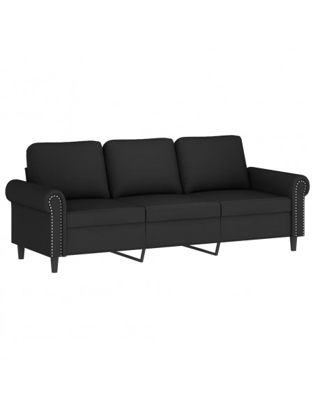 Set di Divani 2 pz con Cuscini Nero in Velluto