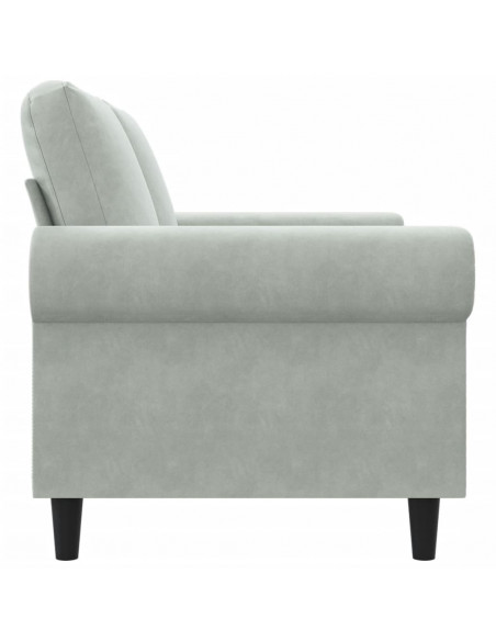 Divano a 2 Posti Grigio Chiaro 120 cm in Velluto