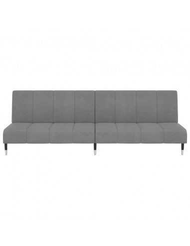 Divano Letto a 2 Posti Grigio Chiaro in Velluto