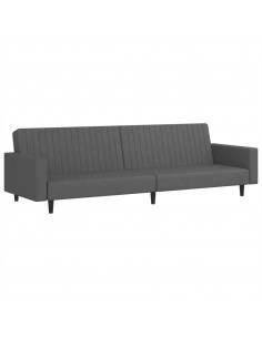 Divano Letto a 2 Posti Grigio Scuro in Velluto 2