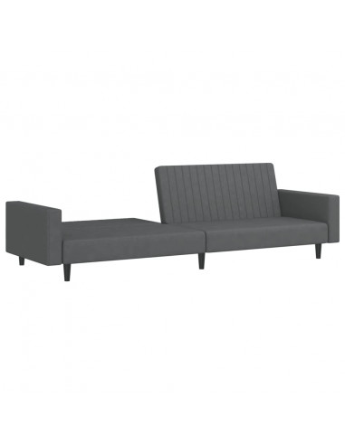 Divano Letto a 2 Posti Grigio Scuro in Velluto