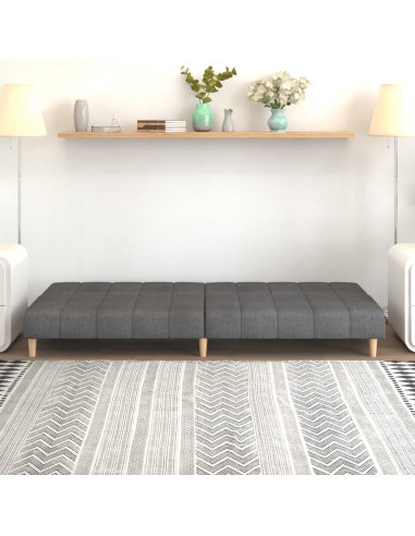 Divano Letto a 2 Posti Grigio Chiaro in Tessuto