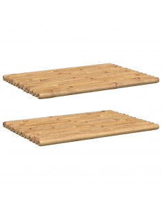 Tappetini da Bagno 2 pz 70x50 cm in Bambù 2