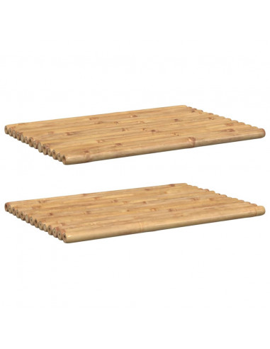 Tappetini da Bagno 2 pz 70x50 cm in Bambù