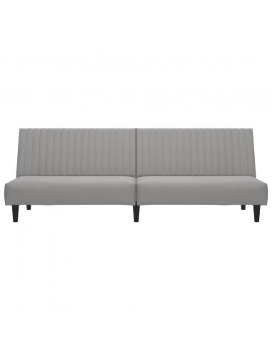 Divano Letto a 2 Posti Grigio Chiaro in Velluto