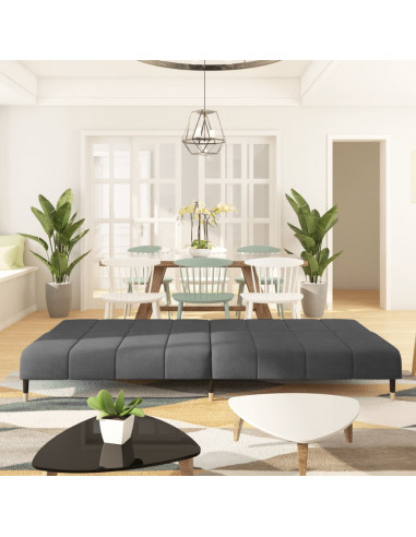 Divano Letto a 2 Posti Grigio Scuro in Velluto