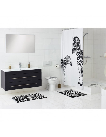 RIDDER Tappeto per Bagno Zebra 38x72 cm Bianco e Nero