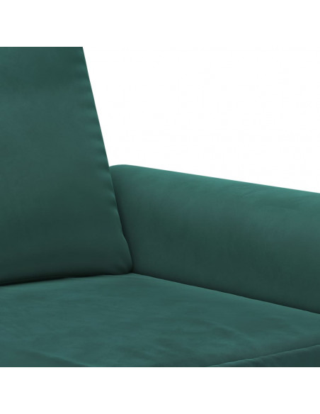 Set di Divani 2 pz con Cuscini Verde scuro in Velluto