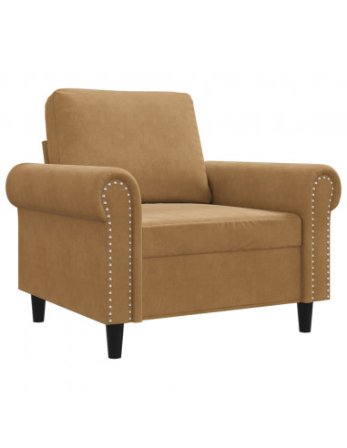 Poltrona Marrone 60 cm Velluto