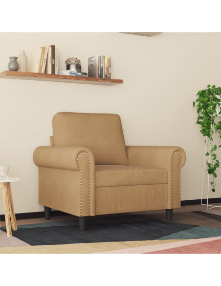 Poltrona Marrone 60 cm Velluto