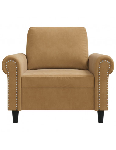 Poltrona Marrone 60 cm Velluto