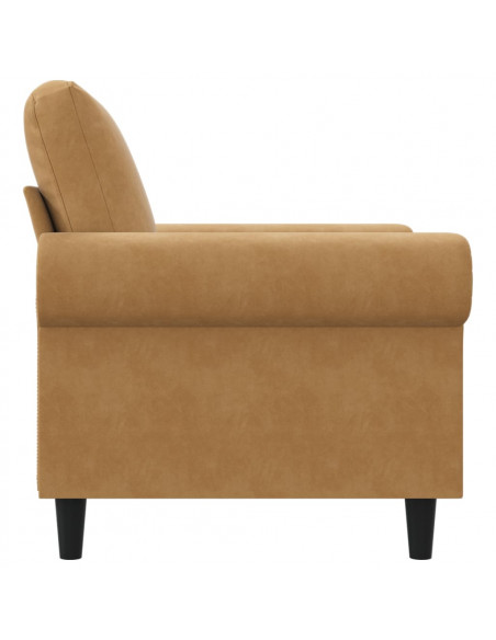 Poltrona Marrone 60 cm Velluto