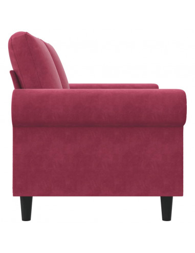Divano a 2 Posti Rosso Vino 120 cm in Velluto