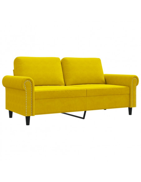 Divano a 2 Posti giallo 140 cm in Velluto